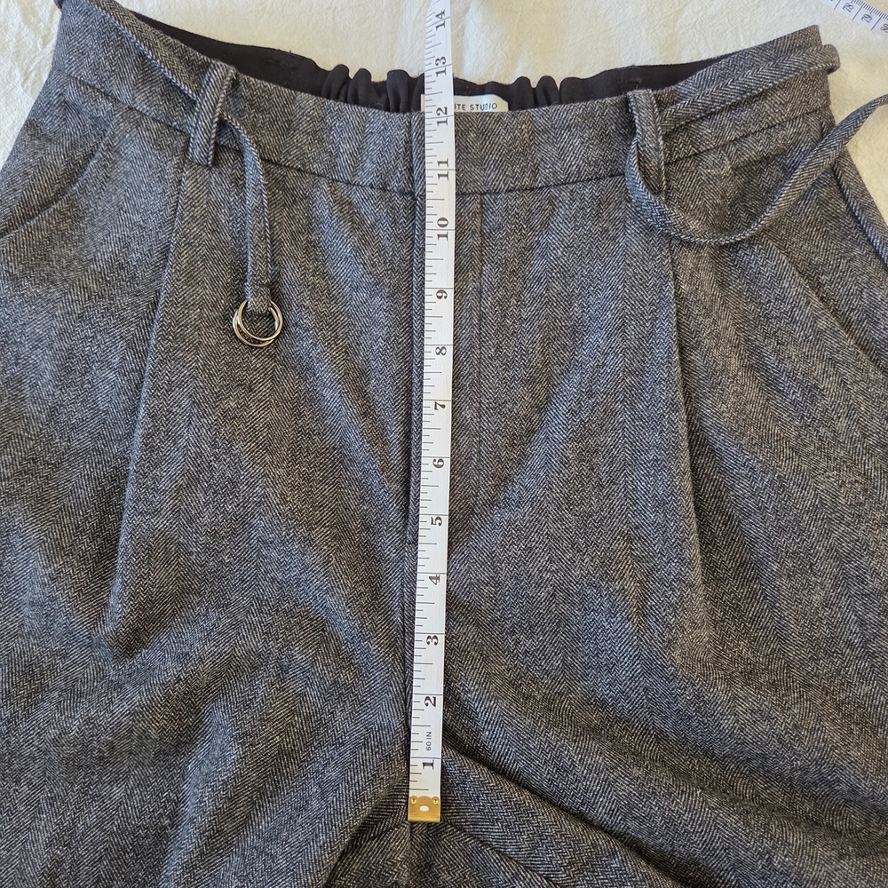 Petite Studio Silas Herringbone Wool Trousers, Charcoal, Medium - Picture 14 of 16
